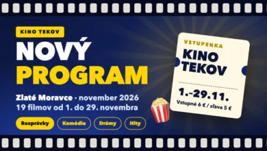 Nový program Kina TEKOV v Zlatých Moravciach – november 2026